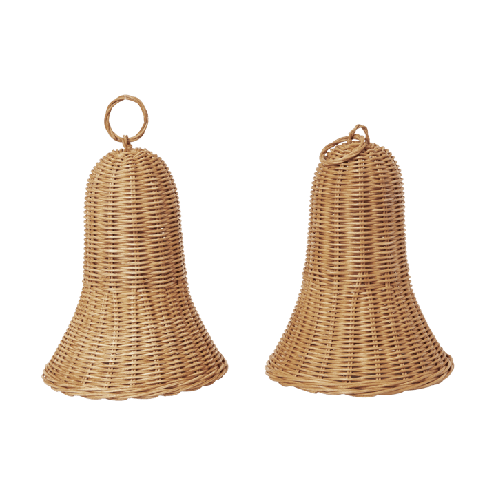 Pendenti natalizi Campanelle intrecciate 20 cm confezione da 2 - Naturale - Ferm Living