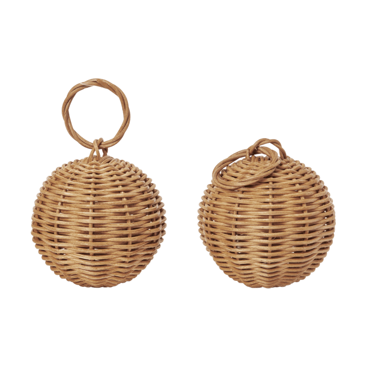 Pendenti natalizi intrecciati Baubles Ø8 cm confezione da 2 - Naturale - Ferm Living