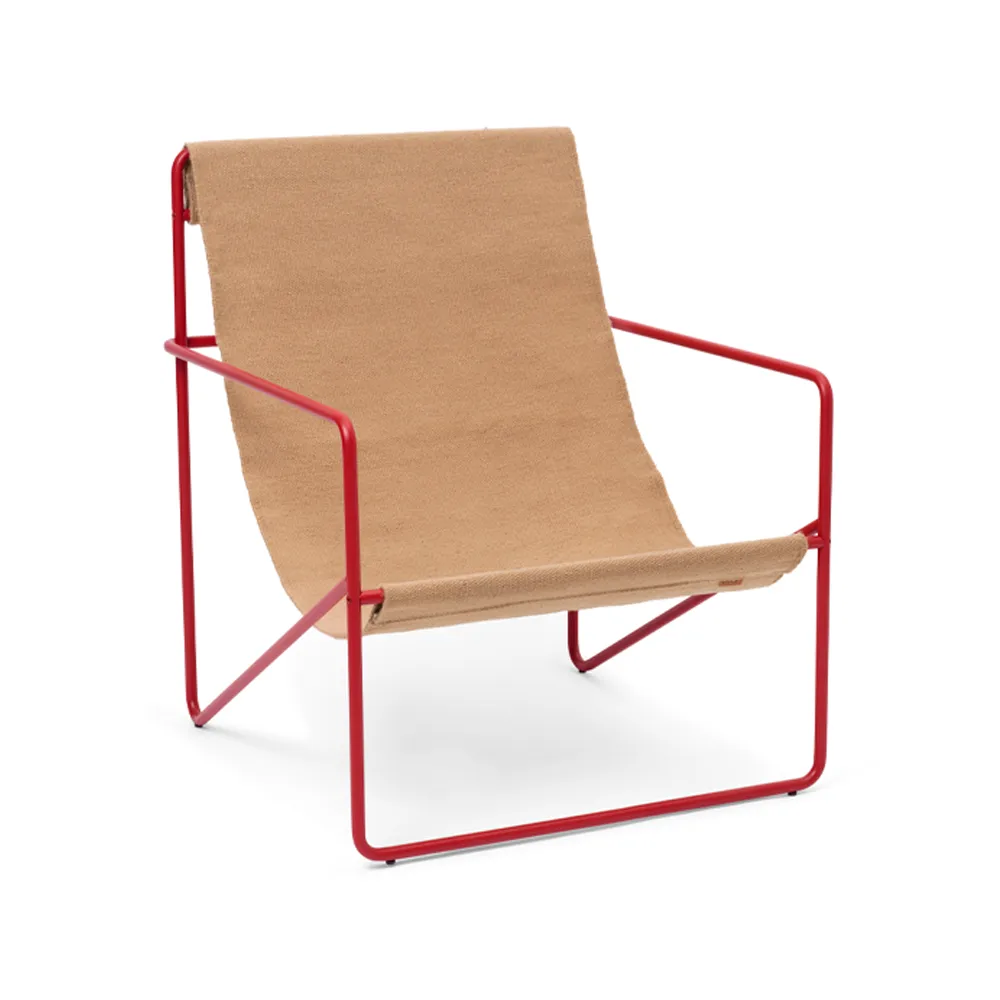 Poltrona lounge Desert, Sand, telaio poppy red Ferm Living
