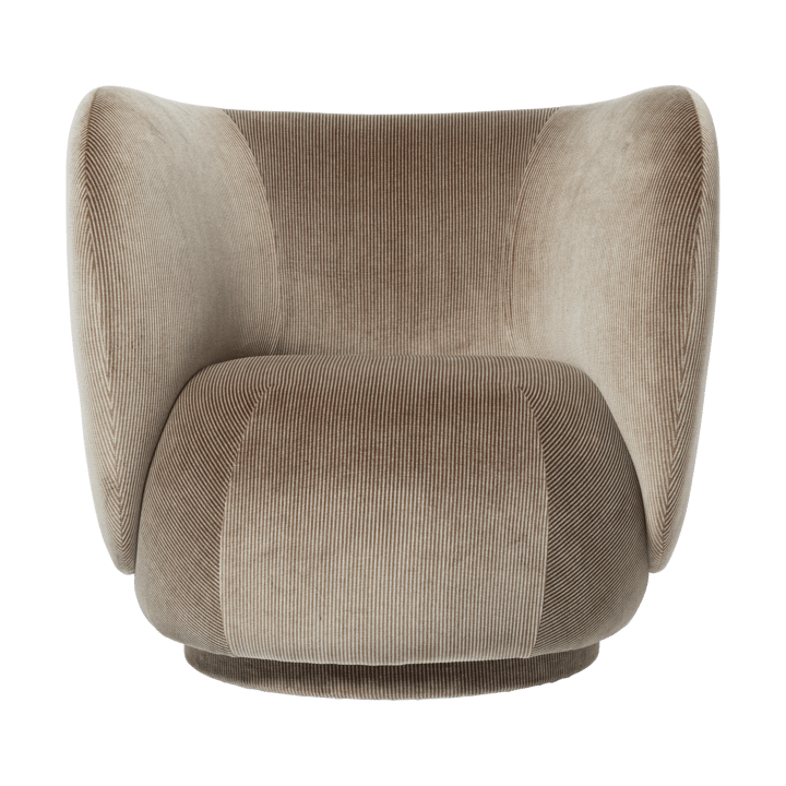 Poltrona lounge Rico swivel - Devoré velvet-Flint grey - Ferm Living