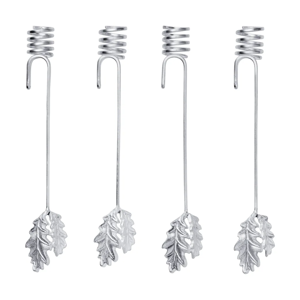Portacandela albero di Natale Oak leaf 4 pezzi, Argento Ferm Living