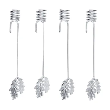 Portacandela albero di Natale Oak leaf 4 pezzi - Argento - Ferm Living