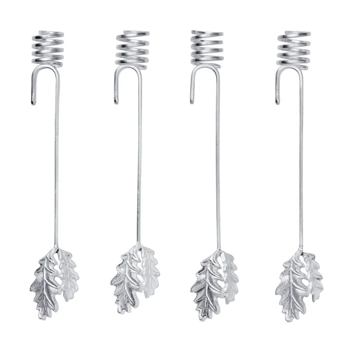 Portacandela albero di Natale Oak leaf 4 pezzi - Argento - Ferm Living