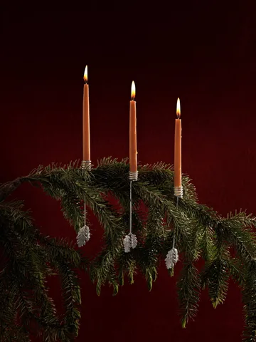 Portacandela albero di Natale Oak leaf 4 pezzi - Argento - Ferm Living