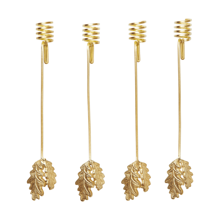 Portacandela albero di Natale Oak leaf 4 pezzi - Ottone - Ferm Living