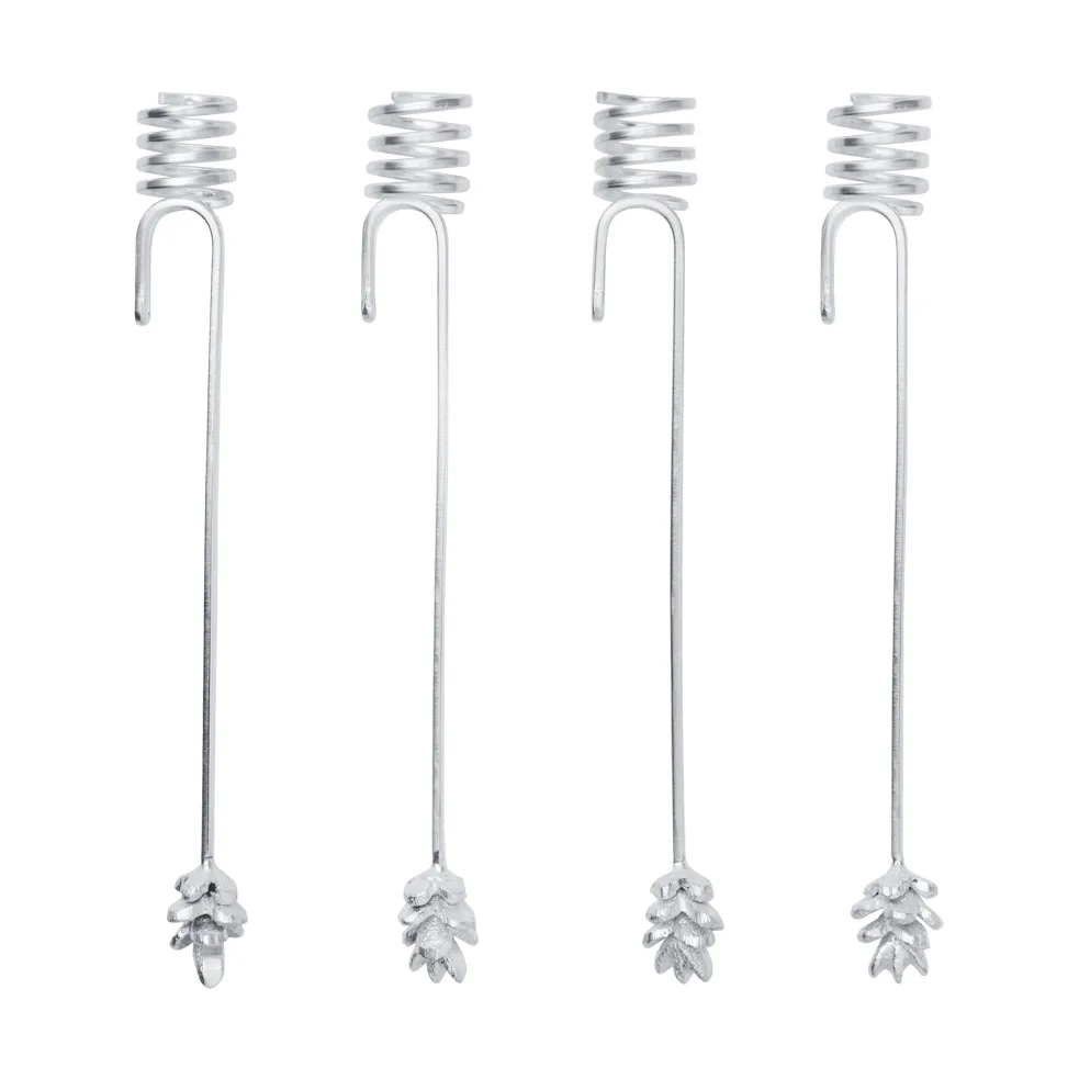 Portacandela Forest per albero di Natale, confezione da 4, Argento Ferm Living