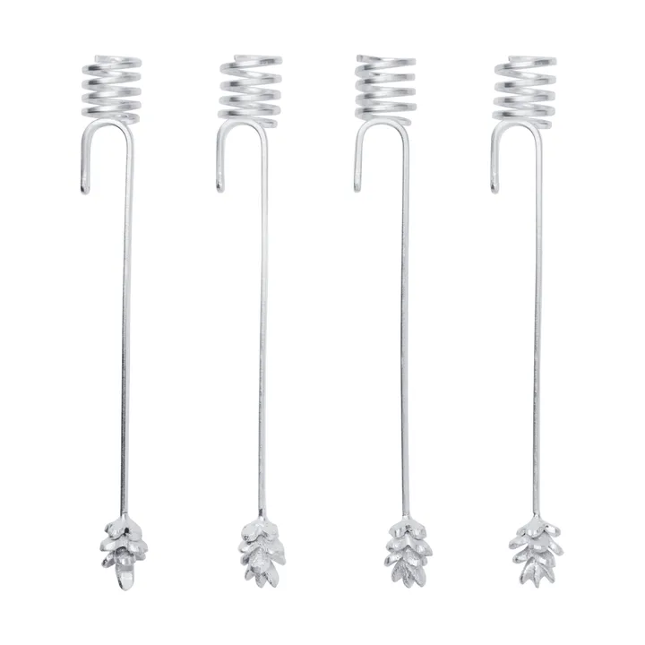 Portacandela Forest per albero di Natale, confezione da 4 - Argento - Ferm Living