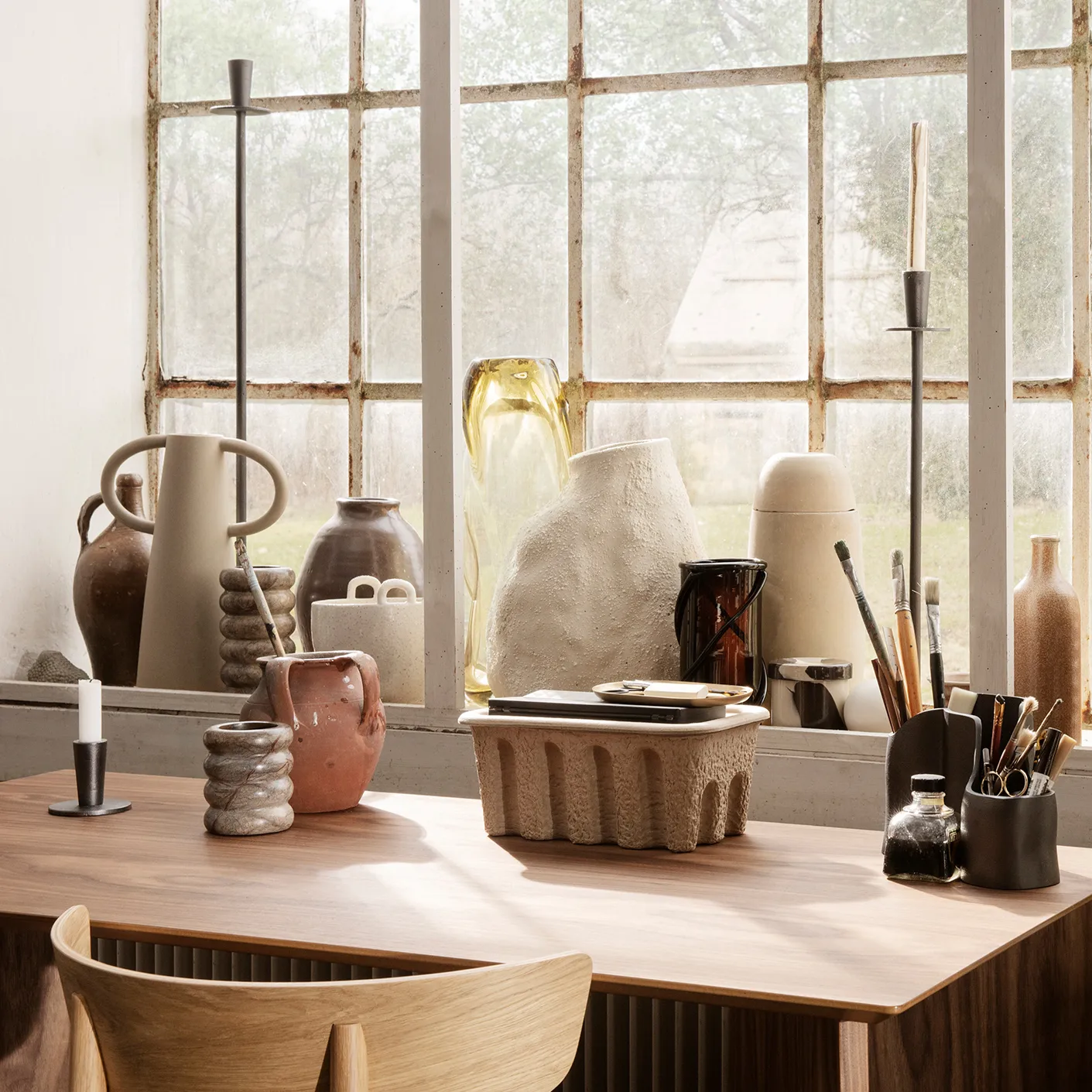 Portacandela Hoy, piccolo, 6,4 cm, Nero Ferm Living