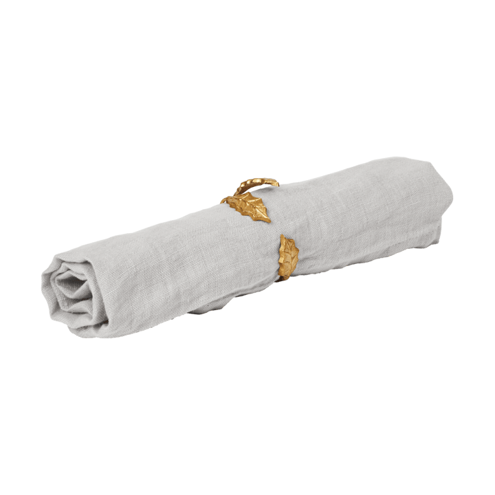 Portatovagliolo Holly leaf Ø5,3 cm confezione da 4 pezzi, Ottone Ferm Living