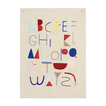 Poster in tessuto Alphabet - Bianco sporco - Ferm Living