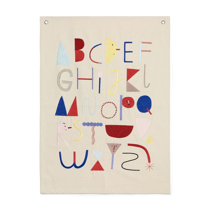 Poster in tessuto Alphabet, Bianco sporco Ferm Living