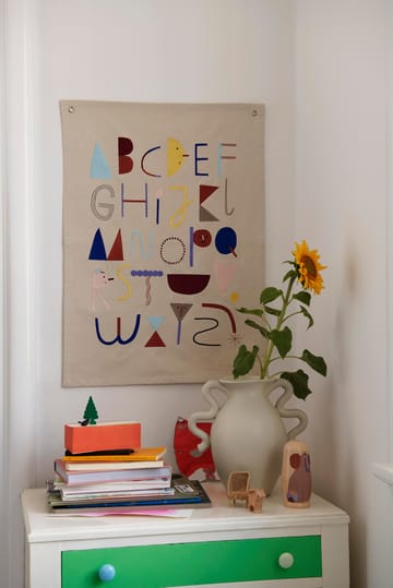 Poster in tessuto Alphabet - Bianco sporco - ferm LIVING