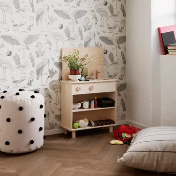 Pouf Dot Ø 39 cm - sand-black - Ferm Living