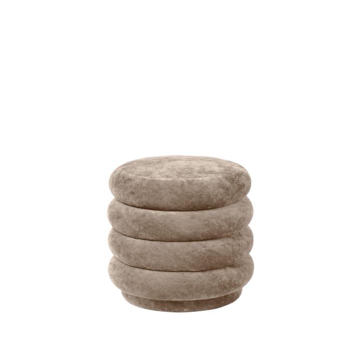 Pouf Pouf Round - Tessuto faded velvet 26 beige - Ferm LIVING