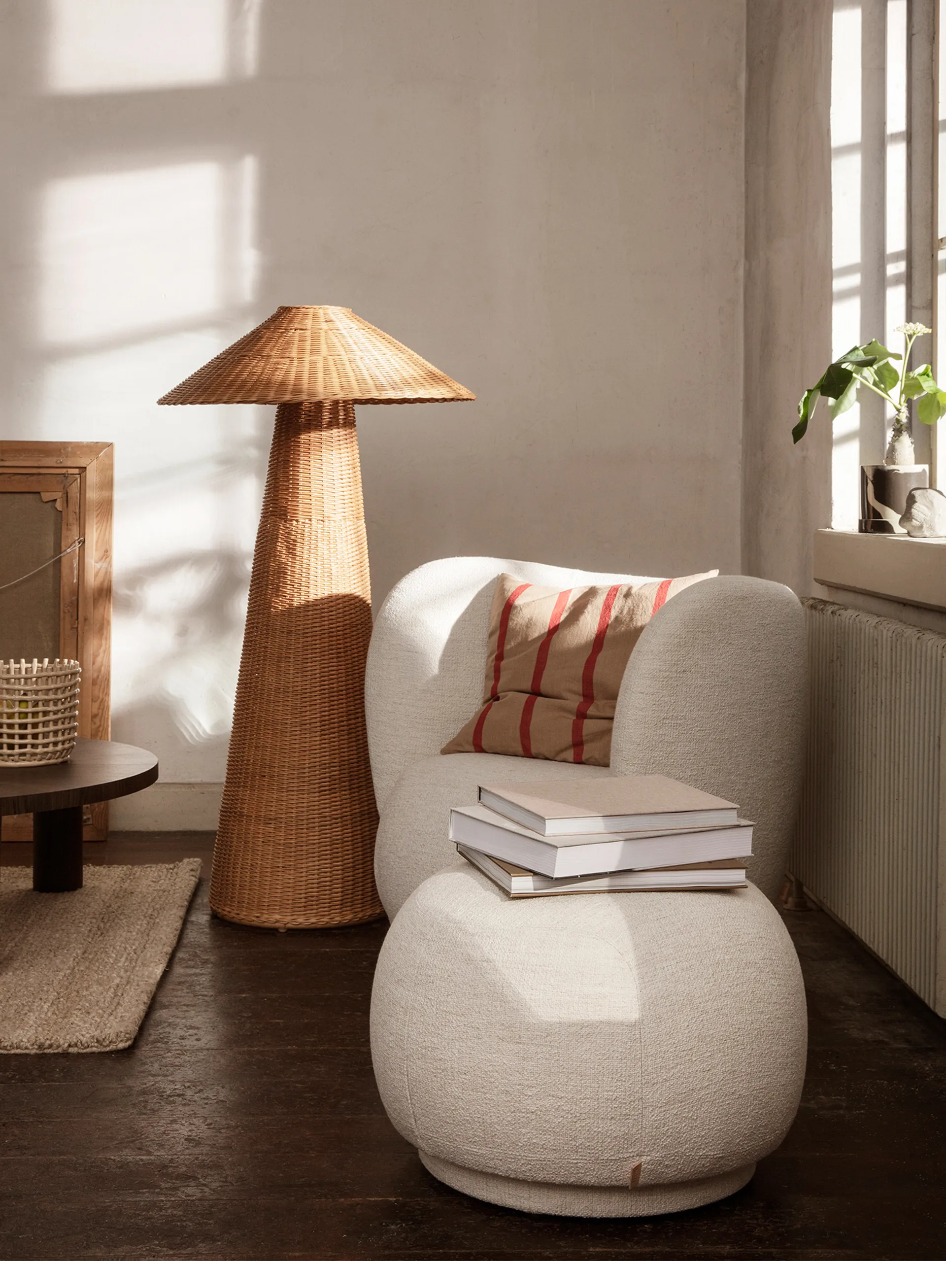 Pouf Rico pouf, Bouclé off-white Ferm Living