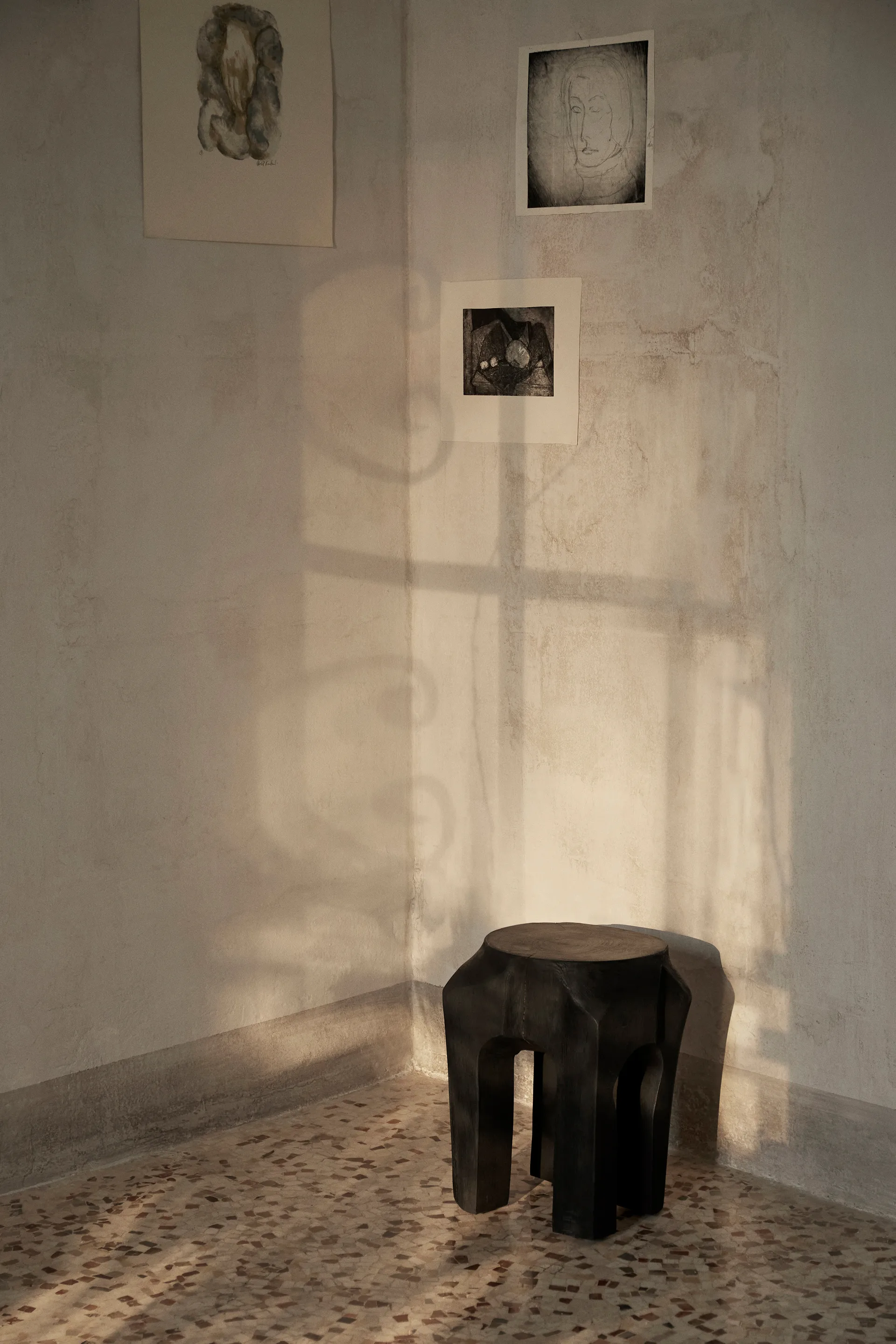 Root sgabello rotondo Ø30x40 cm, Black stained Ferm Living
