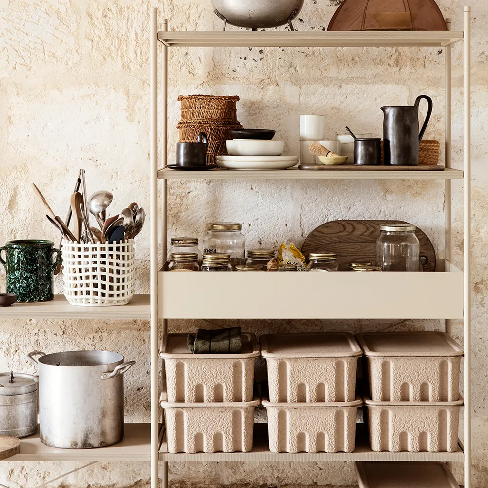 Scaffale Punctual Perforated 90 cm, Oiled oak, cashmere Ferm Living