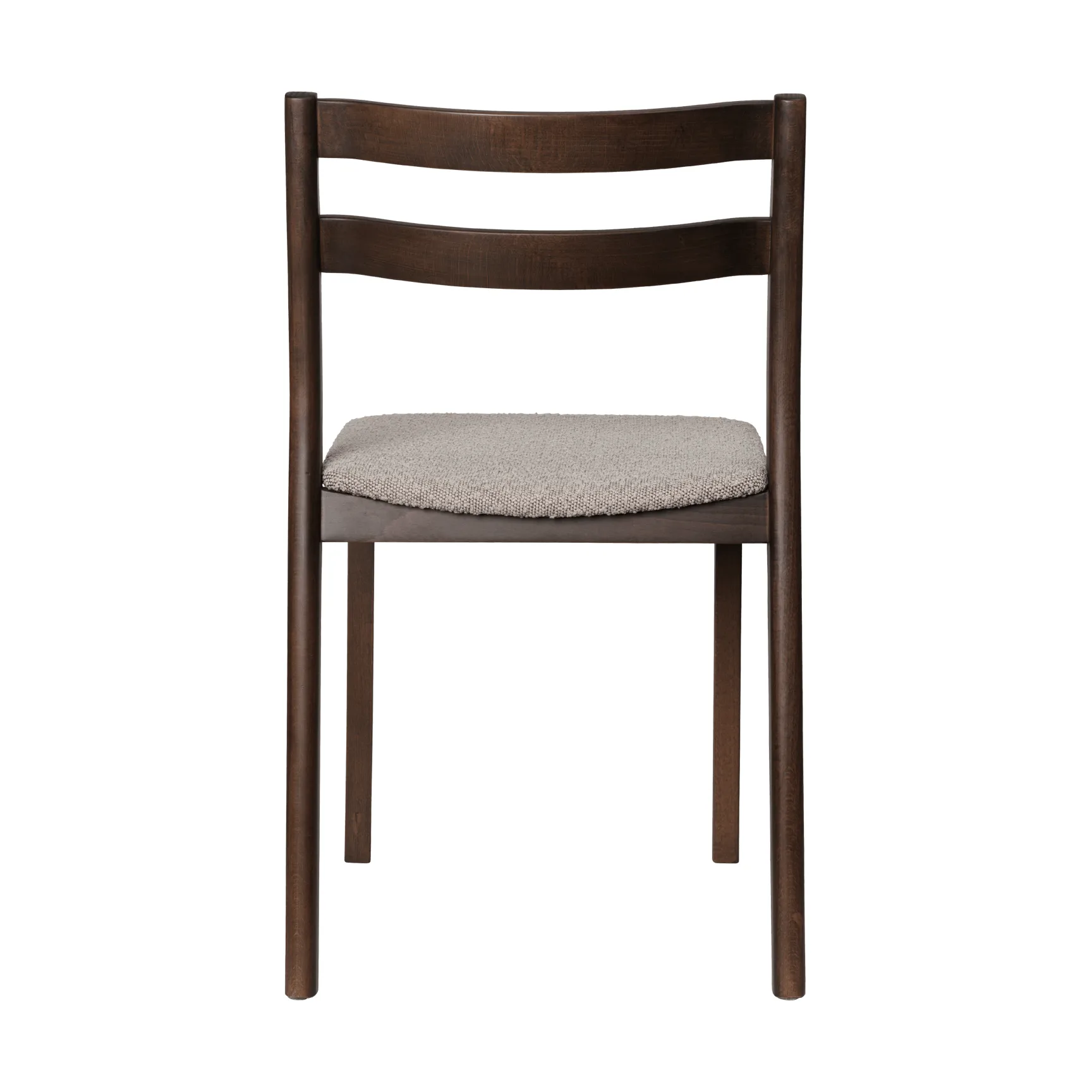 Sedia Boda, Seduta imbottita in bouclé rugged, rovere tinto scuro-natural Ferm Living