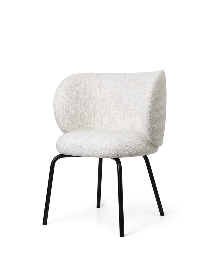 Sedia da pranzo Rico - bouclé, Off-white-nero Ferm Living