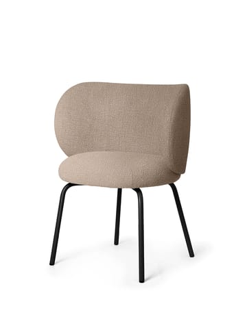 Sedia da pranzo Rico - bouclé - Sand-black - Ferm Living