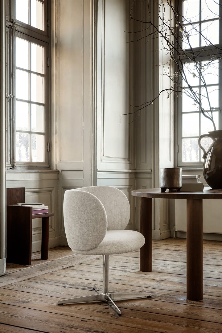 Sedia da pranzo swivel Rico - bouclé, Off-white Ferm Living