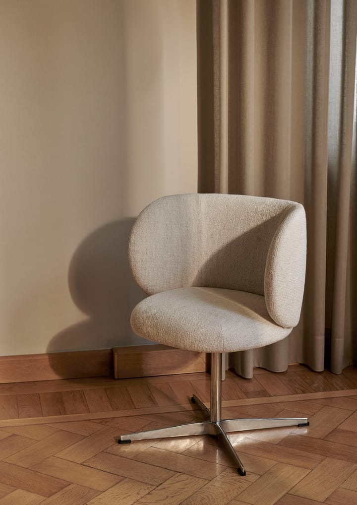 Sedia da pranzo swivel Rico - bouclé, Off-white Ferm Living