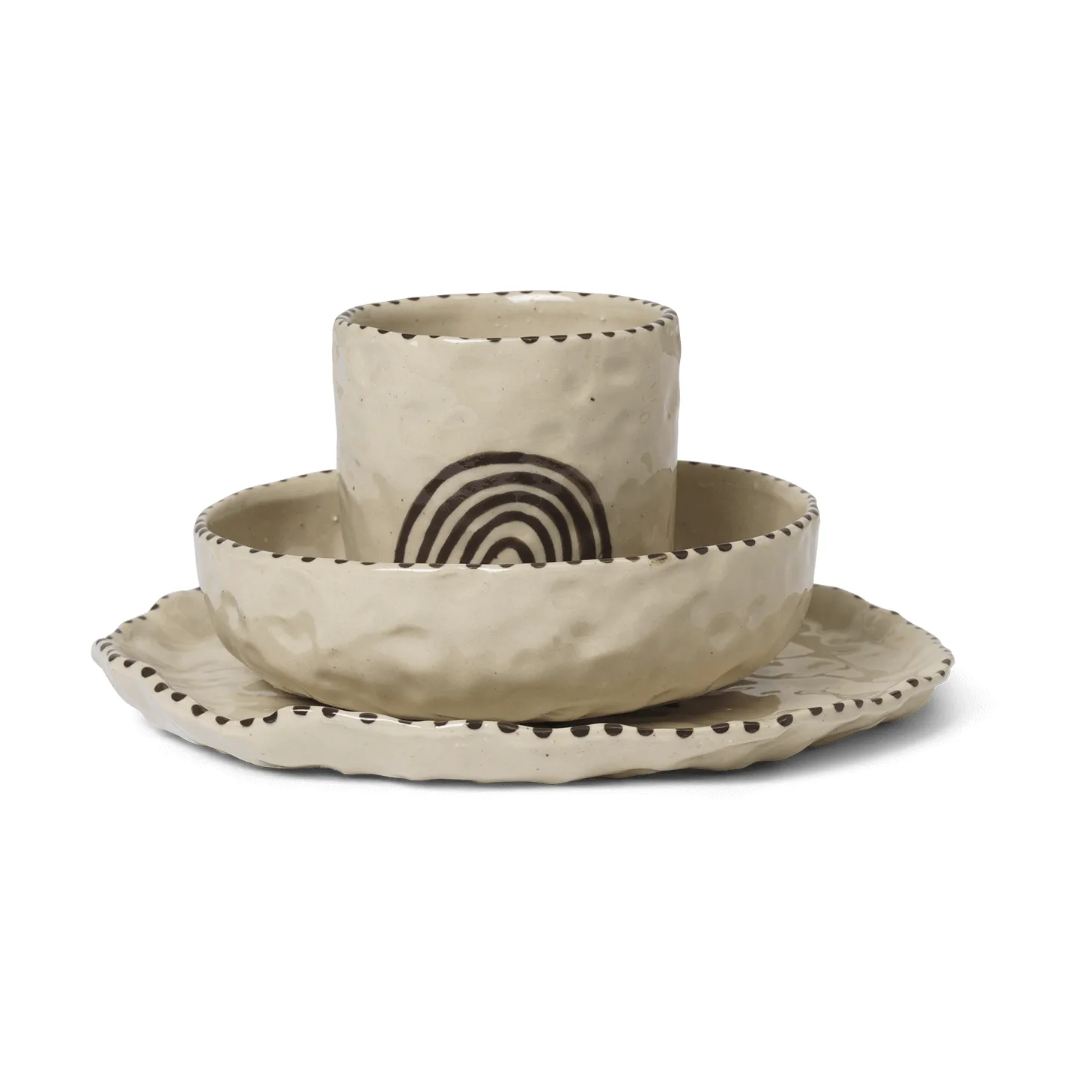 Servizio da tavola per bambini Naive 3 pezzi, Red brown Ferm Living