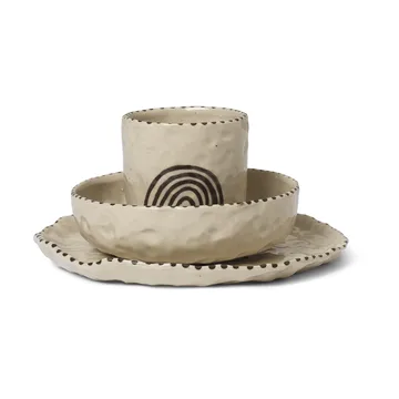 Servizio da tavola per bambini Naive 3 pezzi - Red brown - Ferm Living