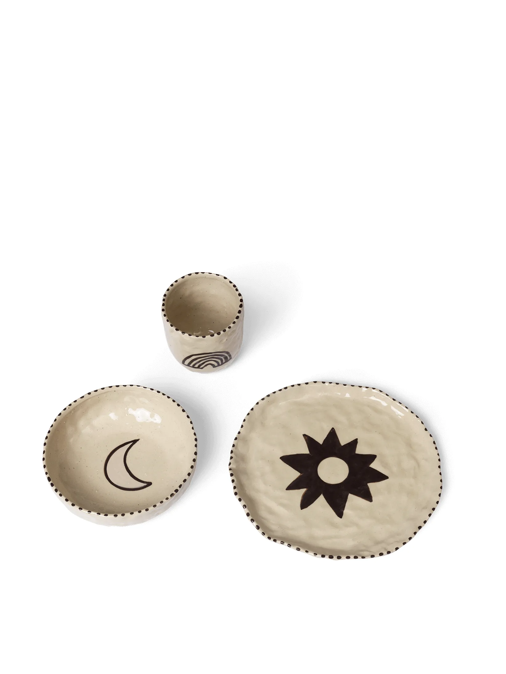 Servizio da tavola per bambini Naive 3 pezzi, Red brown Ferm Living