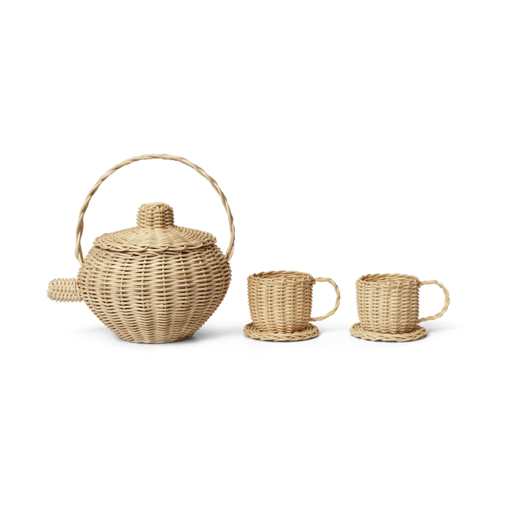 Servizio da tè Rattan 3 pezzi - Natural - Ferm Living