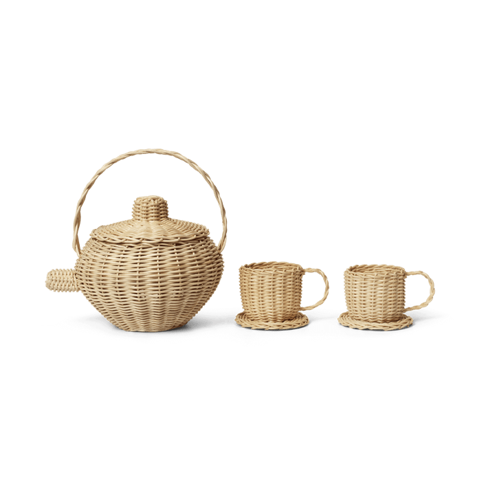 Servizio da tè Rattan 3 pezzi - Natural - Ferm LIVING