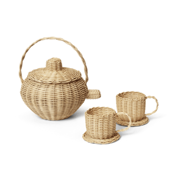 Servizio da tè Rattan 3 pezzi - Natural - Ferm Living