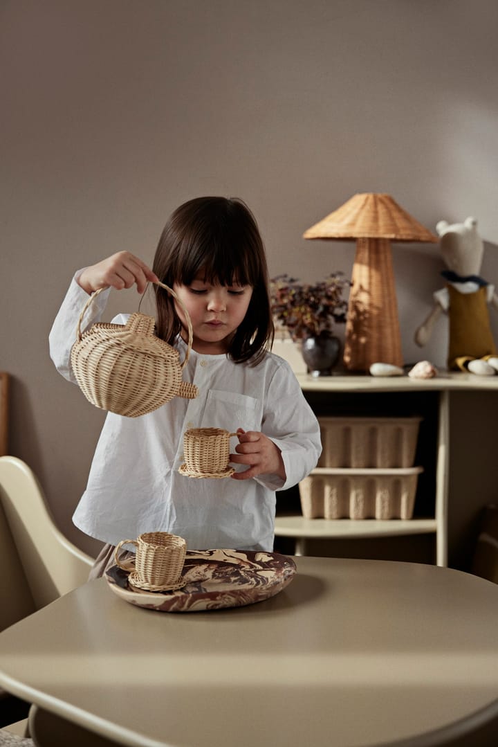 Servizio da tè Rattan 3 pezzi, Natural Ferm Living
