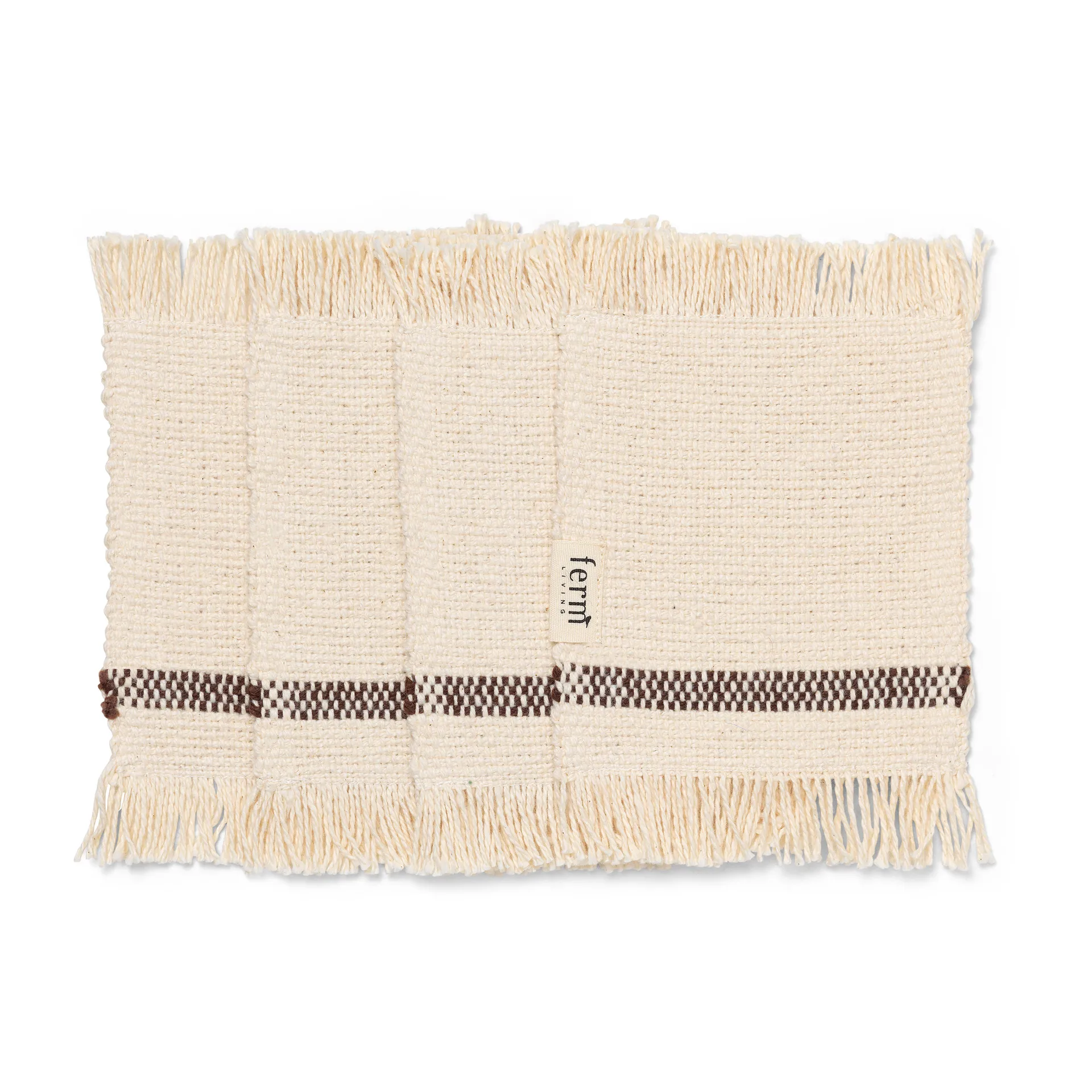 Set di 4 sottobicchieri Savor, 10x14 cm, Off-white/Cioccolato Ferm Living