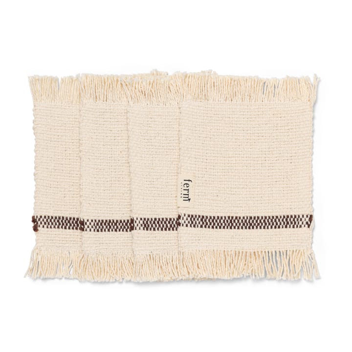 Set di 4 sottobicchieri Savor, 10x14 cm, Off-white/Cioccolato Ferm Living