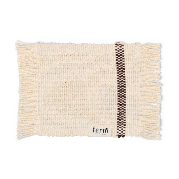 Set di 4 sottobicchieri Savor, 10x14 cm, Off-white/Cioccolato Ferm Living