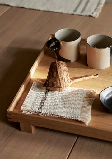 Set di 4 sottobicchieri Savor, 10x14 cm - Off-white/Cioccolato - Ferm Living