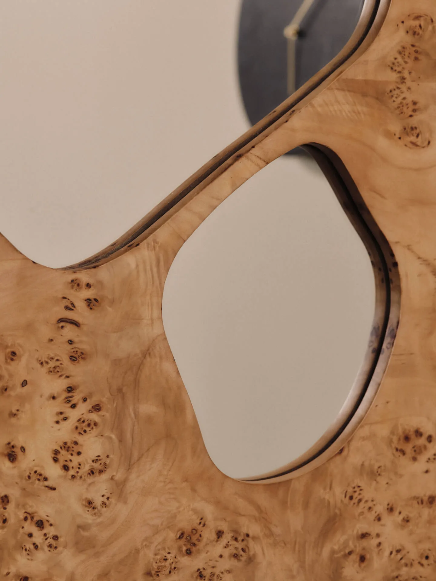 Specchio Folia, Natural burl, 82 cm Ferm Living