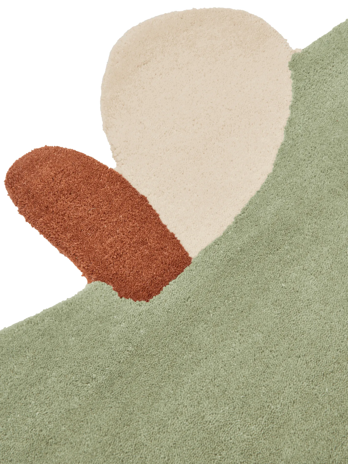 Tappeto a pelo lungo Apple, Tea Green, 110x110 cm Ferm Living