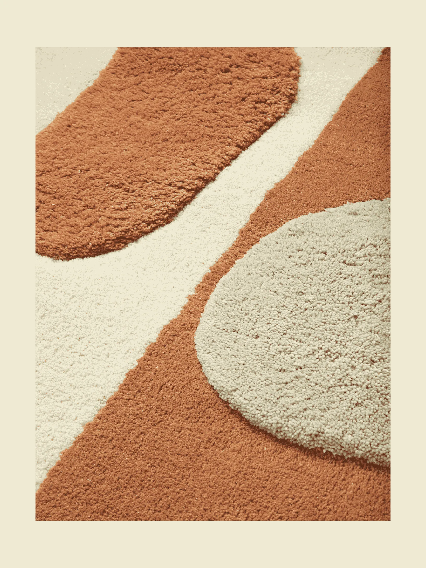 Tappeto a pelo lungo Bloco, Blush-off white, 120x180 cm Ferm Living