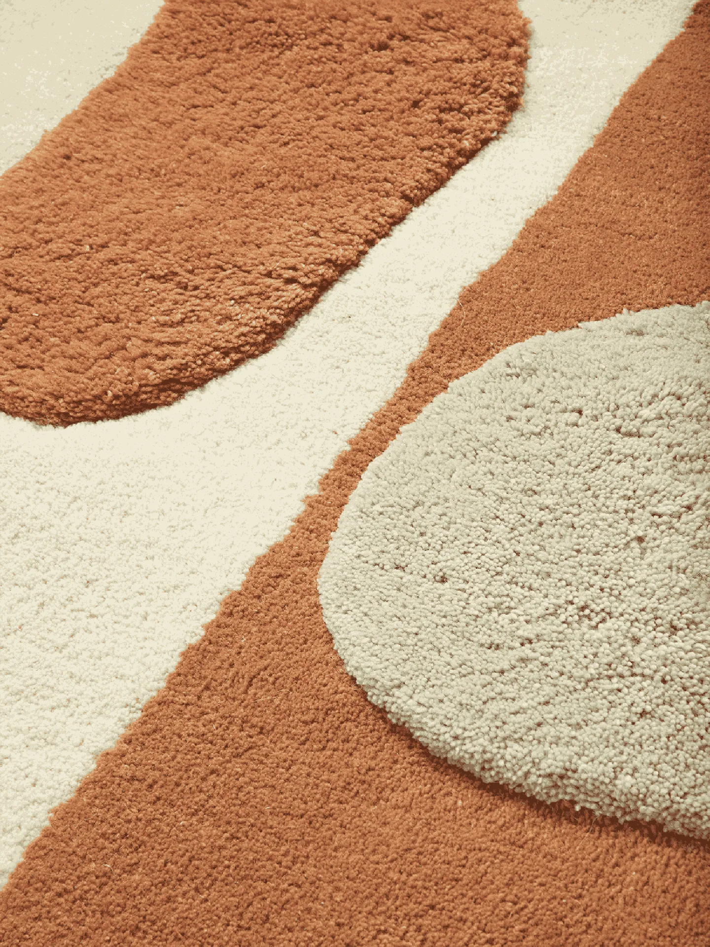 Tappeto a pelo lungo Bloco, Blush-off white, 80x120 cm Ferm Living