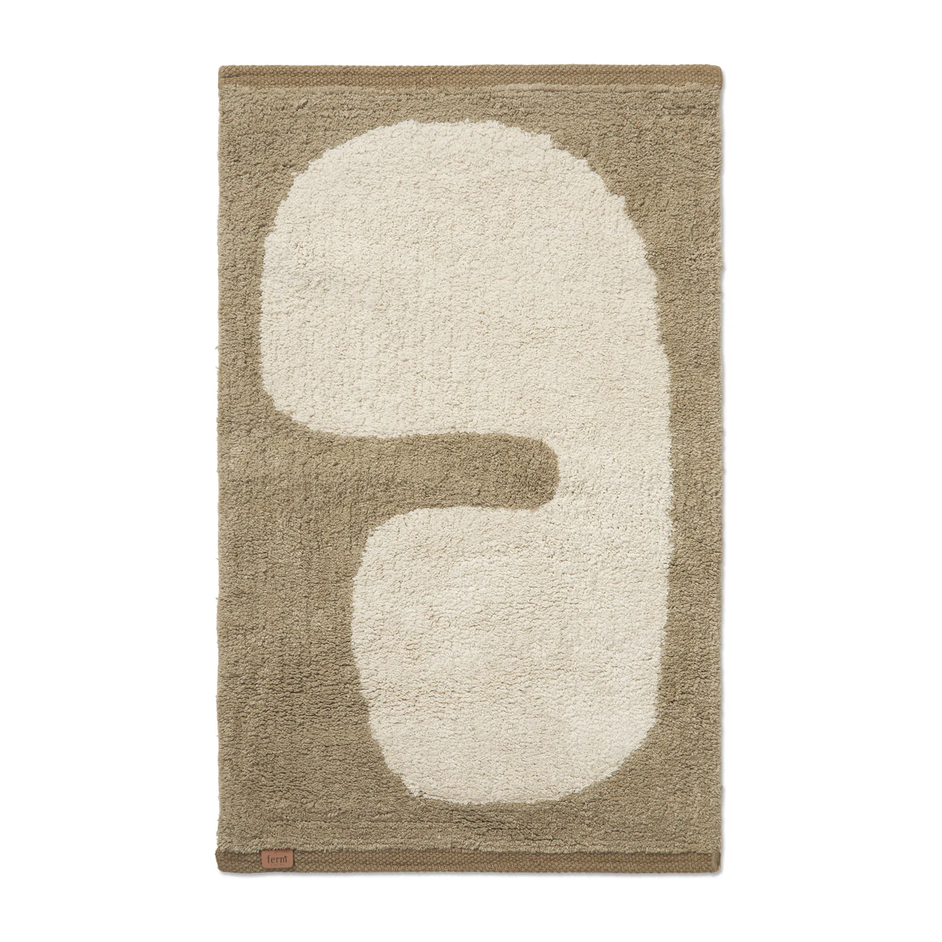 Tappeto da bagno Lay 50x70 cm, Dark taupe-off white Ferm Living