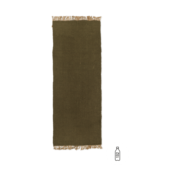 Tappeto da corridoio Block - Oliva naturale, 80x200 cm - Ferm Living