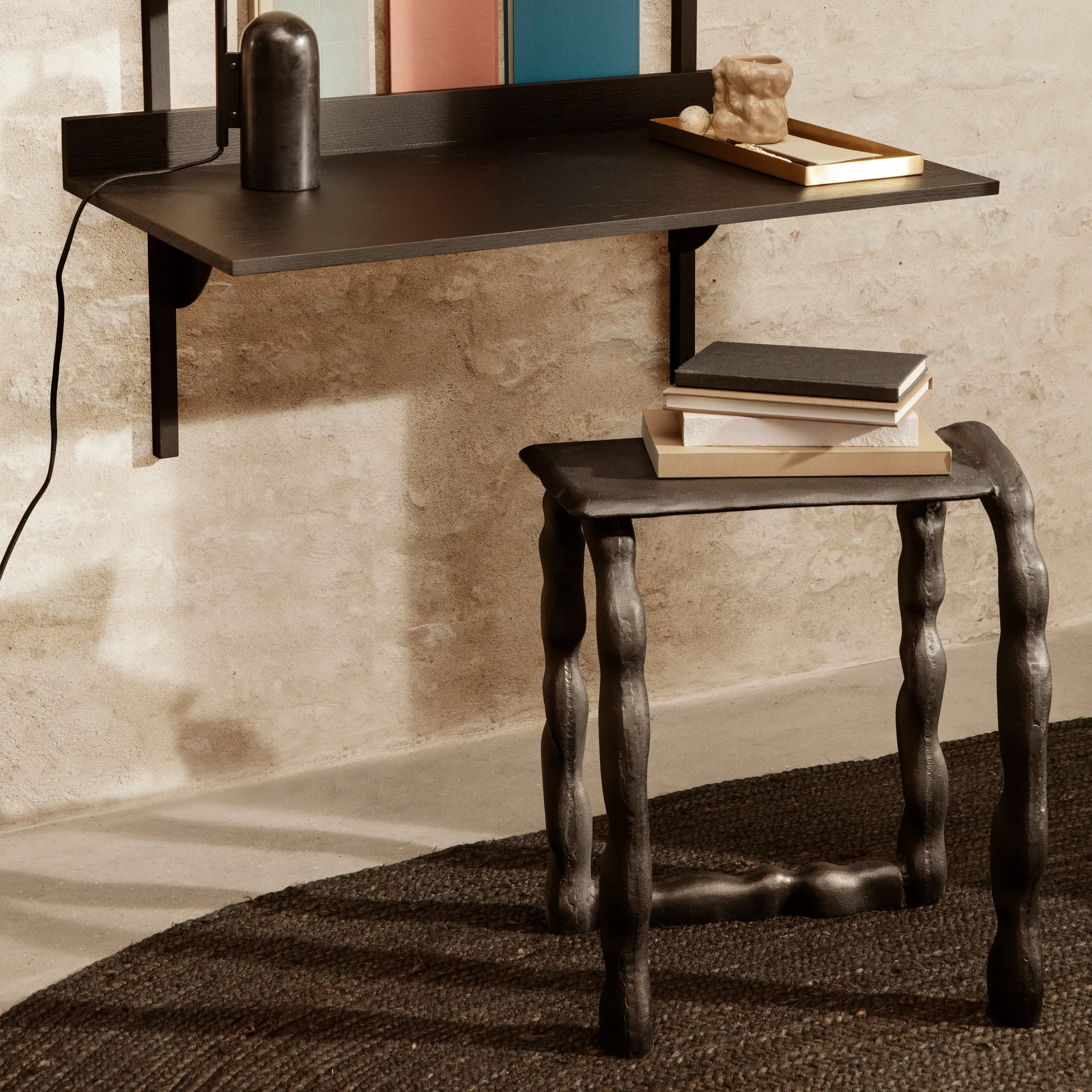 Tappeto in iuta Eternal ovale grande, Nero Ferm Living