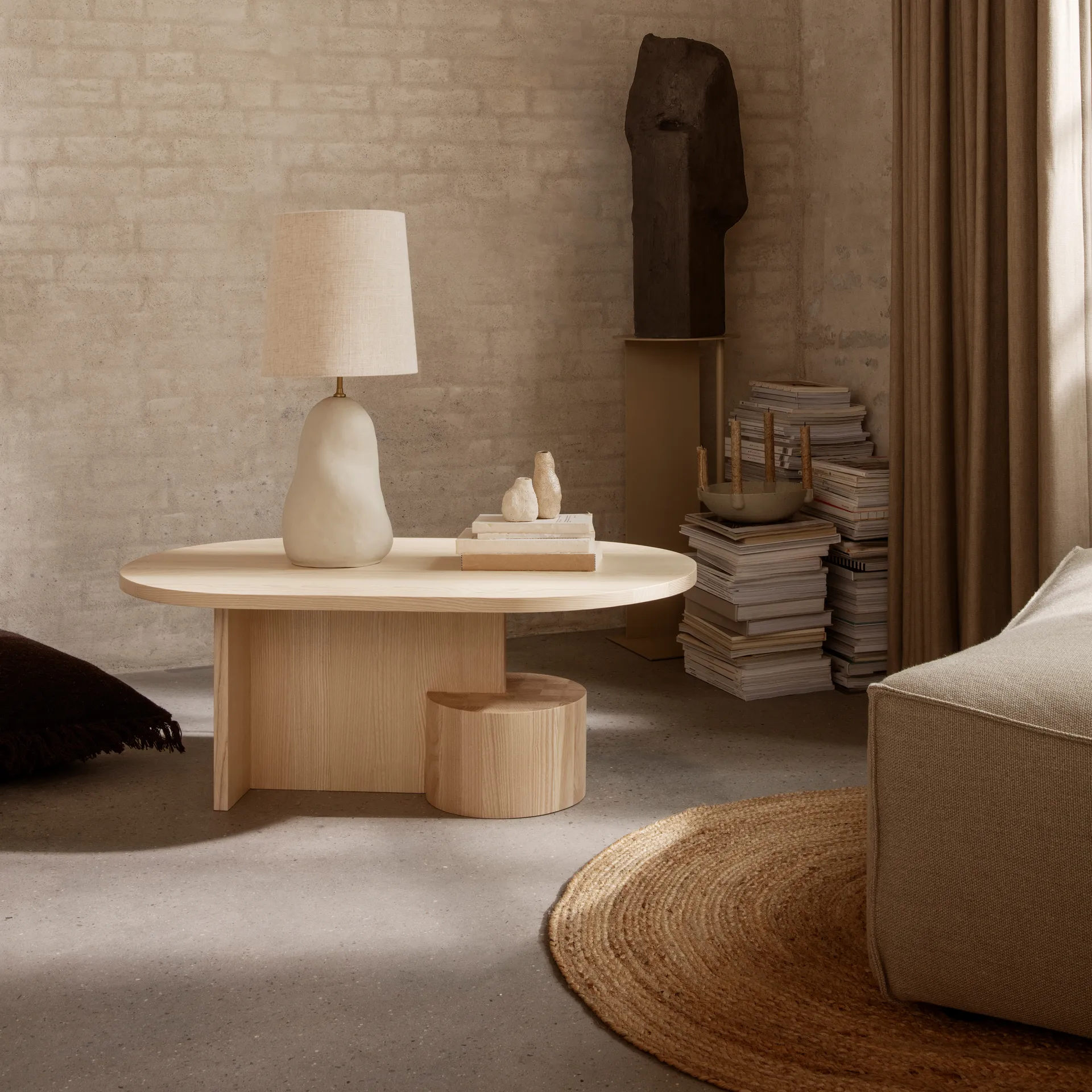 Tappeto in iuta Eternal rotondo grande, naturale Ferm Living