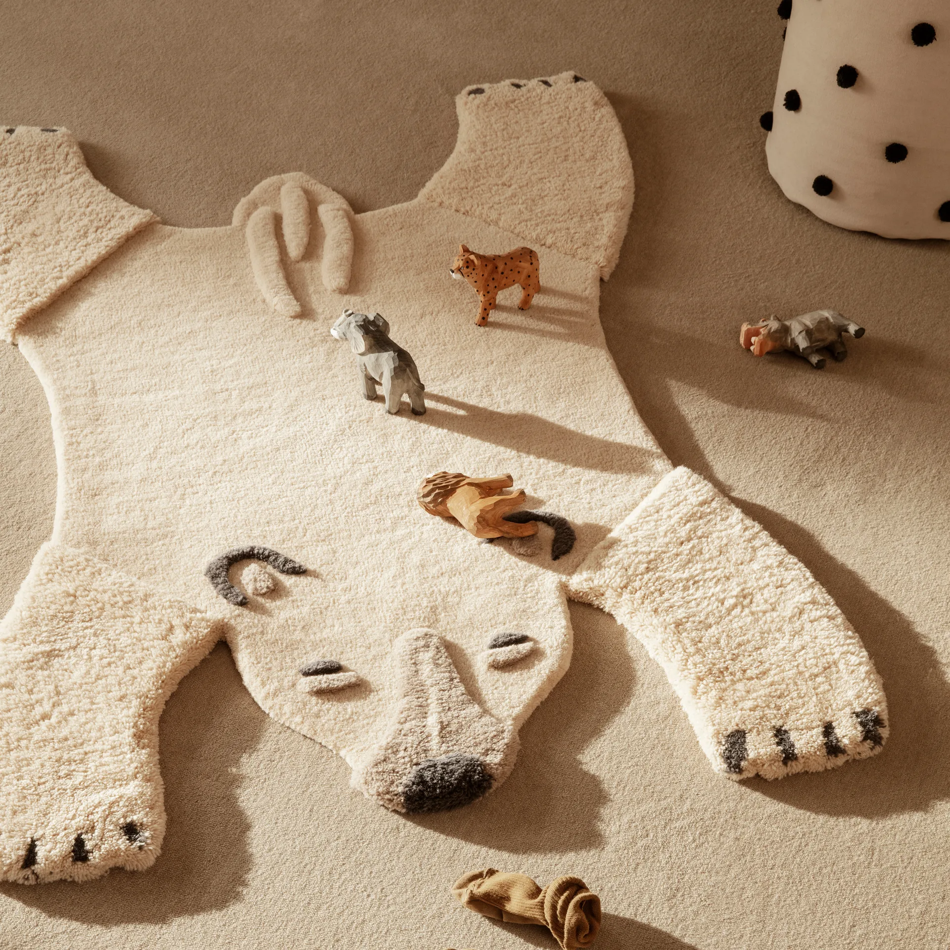 Tappeto in lana Animal, polar bear Ferm Living