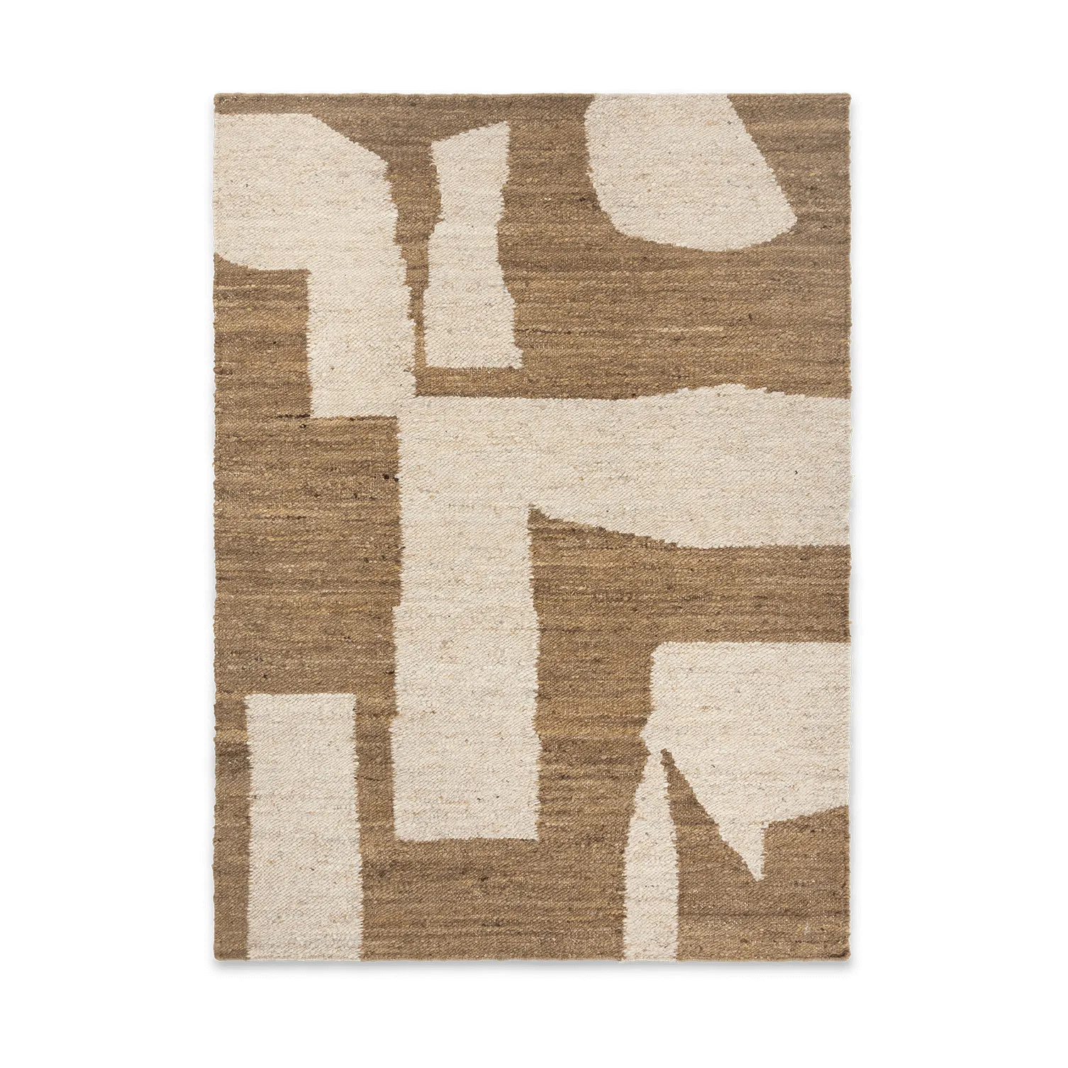 Tappeto in lana Piece, Off-white-Toffee, 140x200 cm Ferm Living