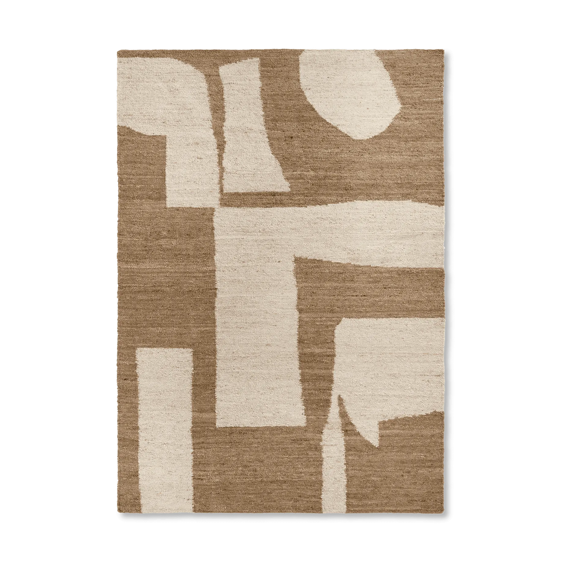 Tappeto in lana Piece, Off-white-Toffee, 200x300 cm Ferm Living