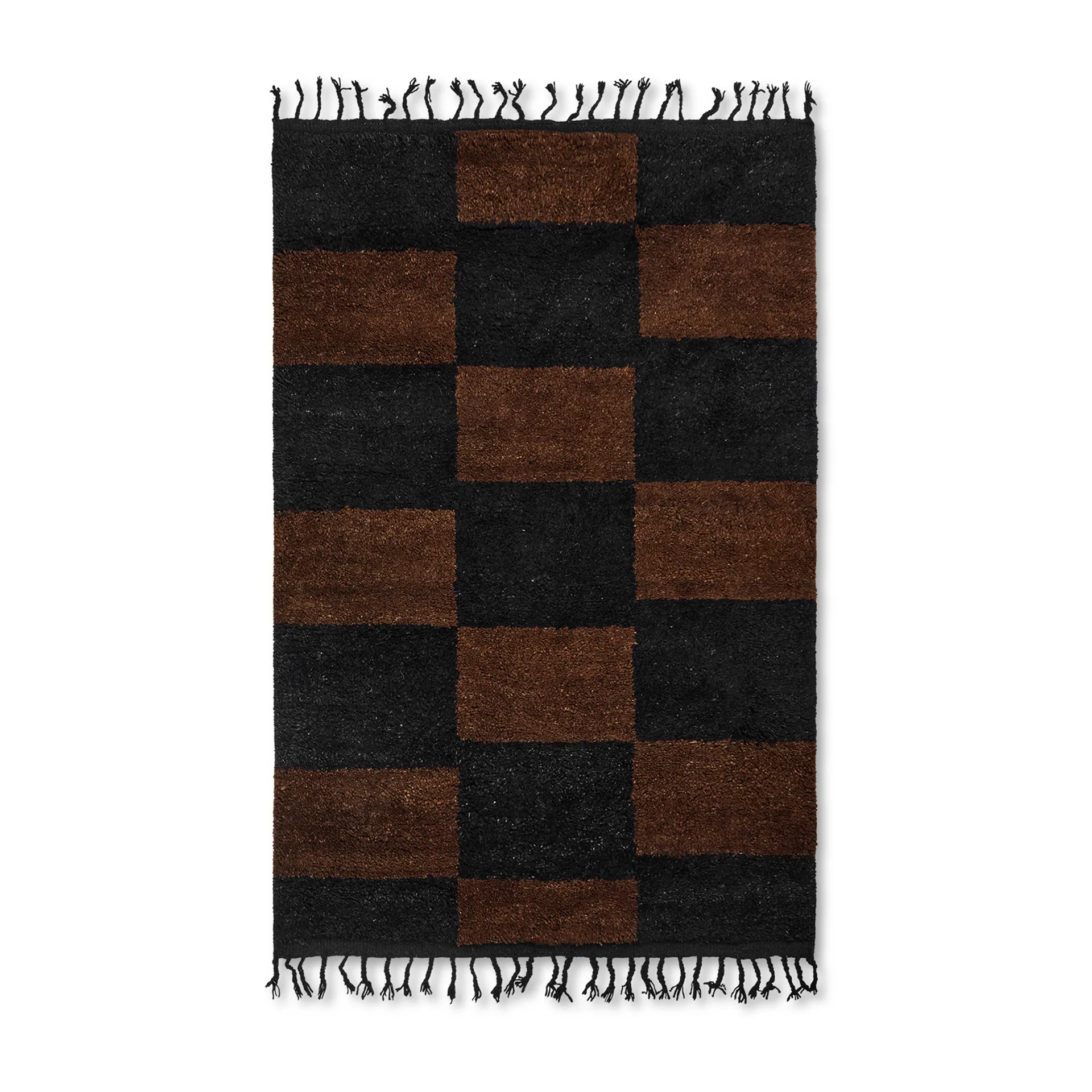 Tappeto intrecciato a mano Mara 120x180 cm, Black-chocolate Ferm Living
