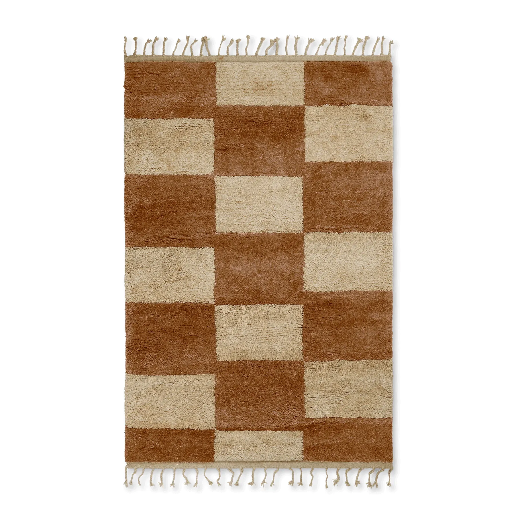 Tappeto intrecciato a mano Mara 120x180 cm, Dark brick-off-white Ferm Living